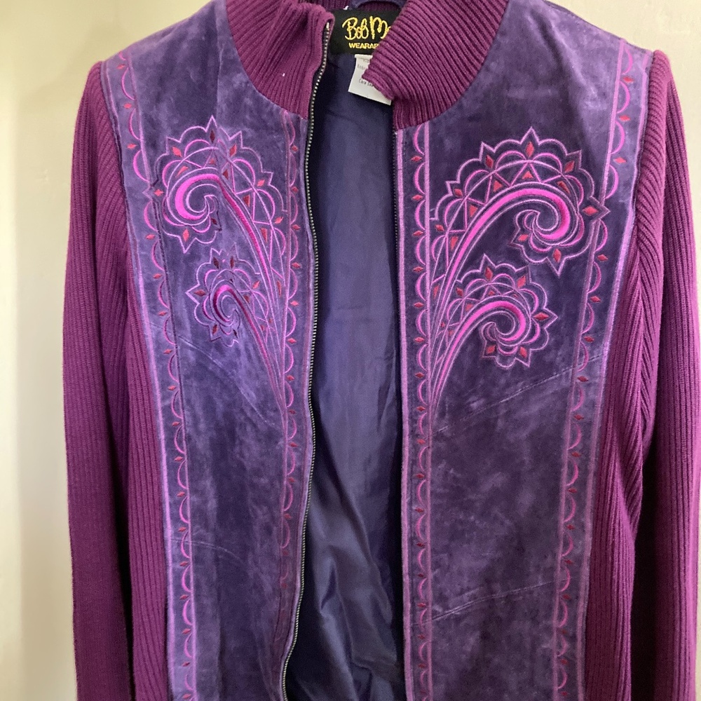 Bob Mackie Wearable Art Leather jacket